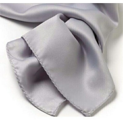 Light Gray Polyester Satin Scarf - 30"x30"