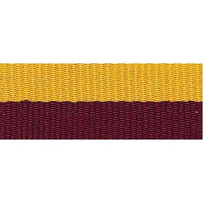 "V" Neck Ribbon - Maroon/Gold - Snap Clip - 1-1/2" Wide x 32" Long