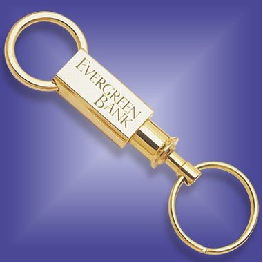 Chrome Plated Key Ring W/ 2 Rings & Quick Release