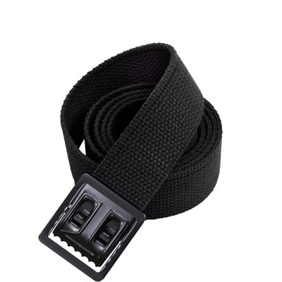 44" Military Color Web Belt w/Black Open Face Buckle