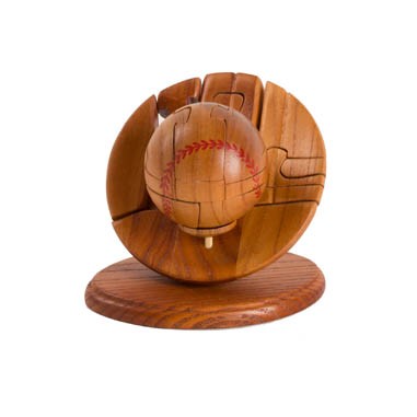 Unique Mahogany Base Ball Puzzle (Screened)