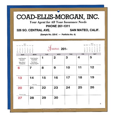 Commercial Memo Calendar-8"x8 5/8" (After 5/1)