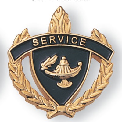 1" Enameled Service Scholastic Award Pin