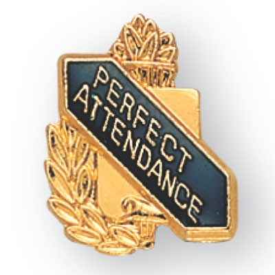 Enameled & Epoxy Domed Scholastic Award Perfect Attendance Pin