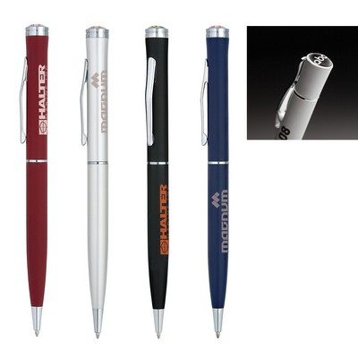 Uhlan Twist Action Ballpoint Pen w/Chrome Trim & Clip