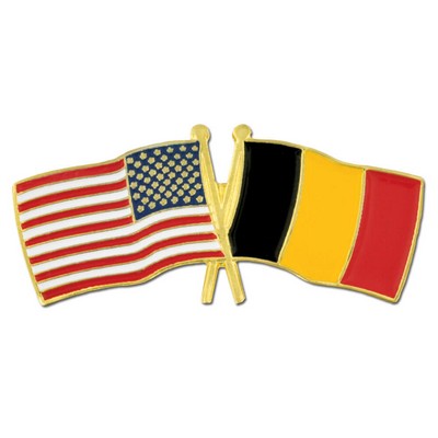 USA & Belgium Flag Pin