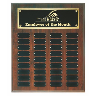 Cherry Piano Finish Perpetual Award Plaque - 36 Nameplates