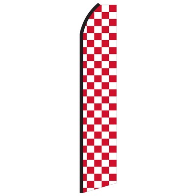 12' Digitally Printed Red/White Checkered Swooper Banner