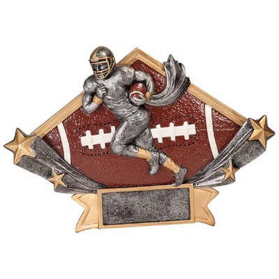 Diamond Star Resin Football Award - 5 3/4"x8 1/2"