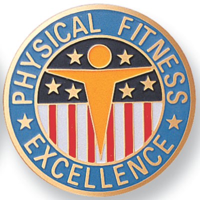 2" Physical Fitness Etched Enameled Medallion Insert Disc