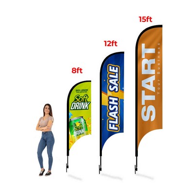 12' Feather Flag Kit w/ Poles, Ground Stake and Carry Case