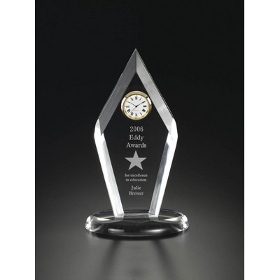 Beveled-Pear Shape Award w/Timepiece