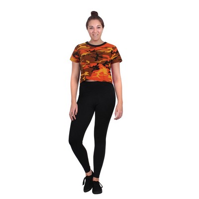 Women's Savage Orange Camouflage Crop Top Shirt