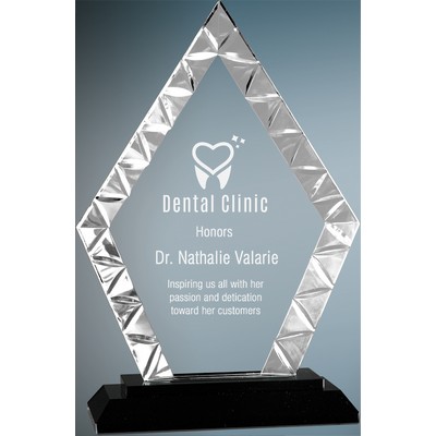 7 1/2" Medium Diamond Accent Glass Award