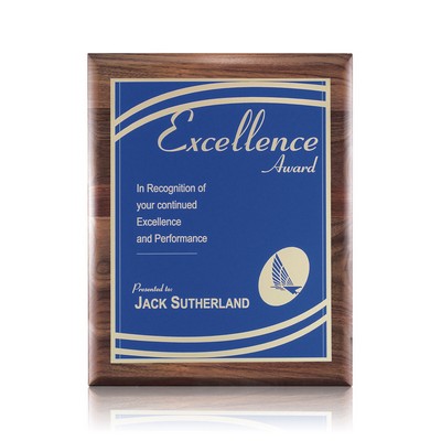 Sedgewick/Marietta Plaque - Walnut/Blue 7"x9"