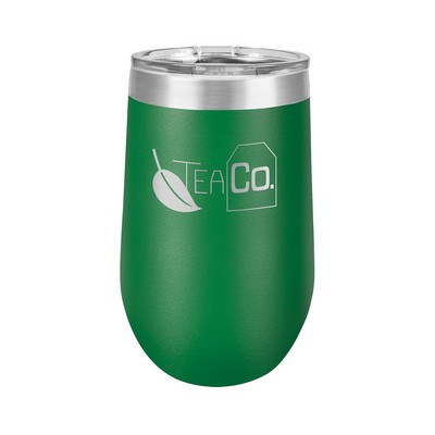 16 Oz. Green Polar Camel Stemless Tumbler