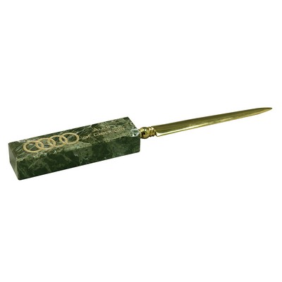 Jade Leaf Green Marble Letter Opener