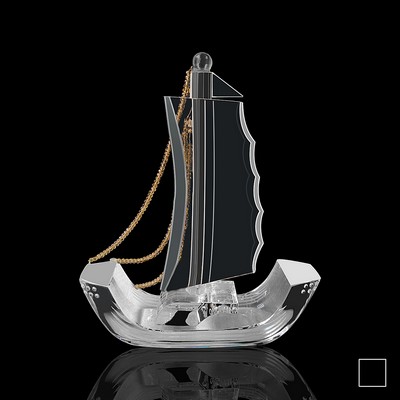 7 7/8"x2 3/16"x9 7/16" Sailboat Crystal Award