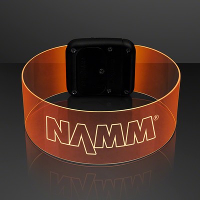 Laser Engraved - Cosmic Orange LED Neon Bracelets - Domestic Print