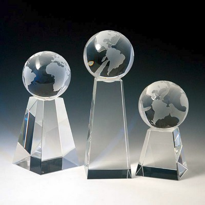 World Tower Optical Crystal Award/Trophy 7.5"H