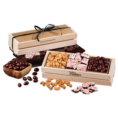 Wooden Crate w/Sweet & Crunchy Assortment