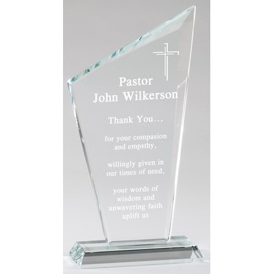 Crystal Slanted Peak Series Award, Medium (4-1/4"x 8"H)