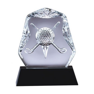 Iceberg Golf Award on Black Crystal Base, Medium (4-3/4"x5-3/4")