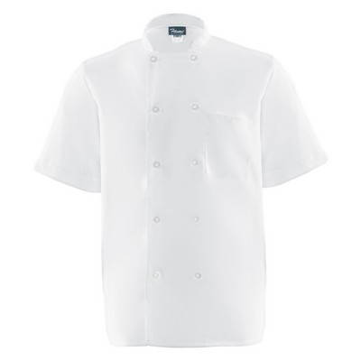 Fame® White Short Sleeve Chef Coat w/Mesh Back