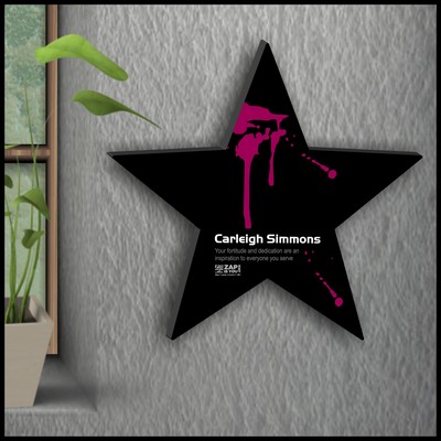 10.5" Star Shaped Black Acrylic Plaque