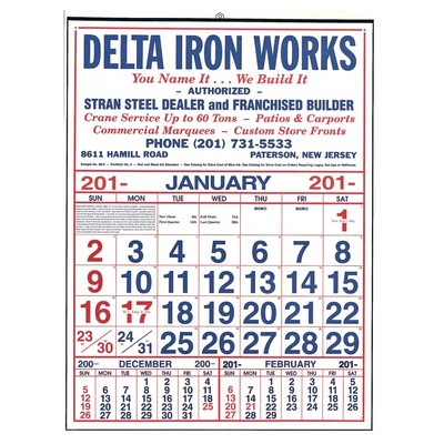 Commercial Billboard Apron Calendar w/ 88-P Pad (Thru 4/30)