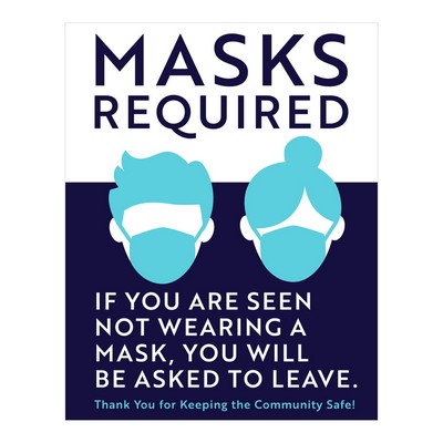 Face Masks Required Sign Style 13 - (11"x14")