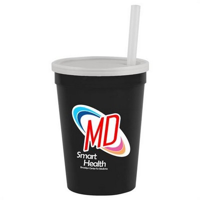 12 Oz. Cup With Lid & Straw - Digital