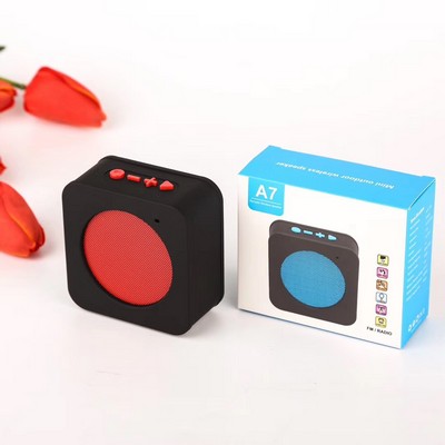 Square Mini Cloth Wireless Speaker w/USB Port