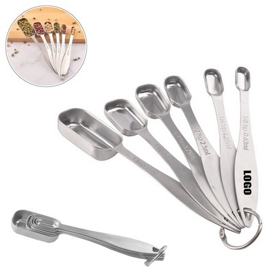 Rectangle 6 IN 1 Measuring Spoon With Round Ring