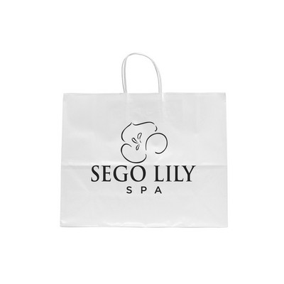 White Kraft Paper Shopping Bag (16"x6"x12")