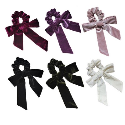 Velvet bowknot elastic hair bands scrunchie