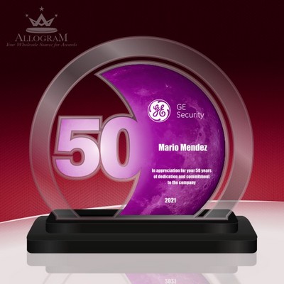 50 Years of Service Circle in choice of colors. 7.5" tall by 9" wide