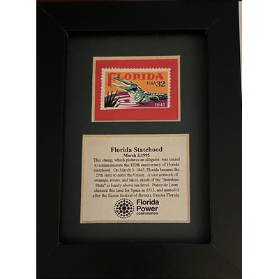 Framed Stamp Gift/Award Celebrating Florida