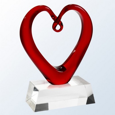 Heart of Life Art Glass Award 9"H