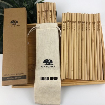 Bamboo Drinking Straw With Cotton Pouch