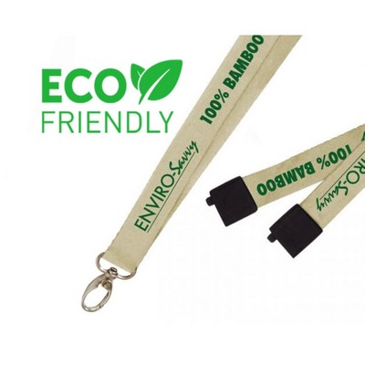 5/8" Eco-friendly Bamboo Biodegradable Lanyard w/ Safety Breakaway