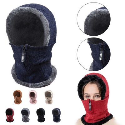 Winter Balaclavas Hat Fleece Neck Warmer Scarf