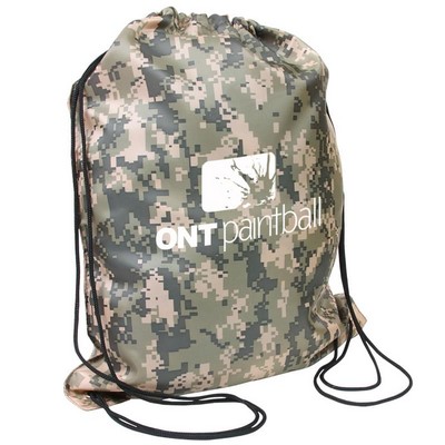 Digital Camo Drawstring Backpack