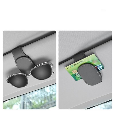 Leather Auto Visor Glasses Storage Clip Eyeglasses Mount