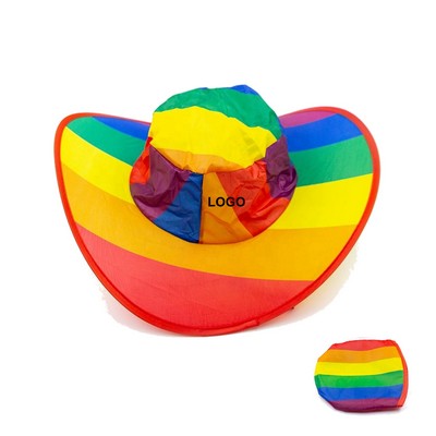 Rainbow Foldable Cowboy Hat (direct import)