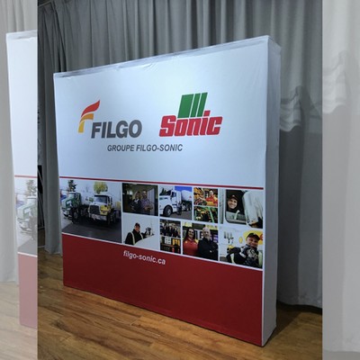 Velcro Pop-up Kiosk - Straight 8' - Without side