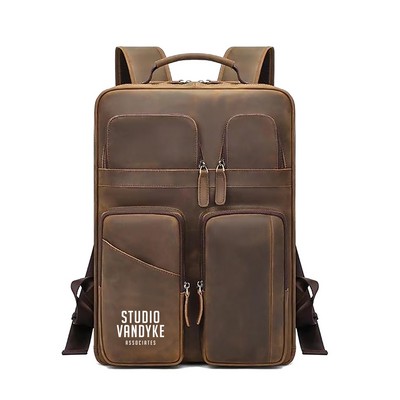 Vintage Genuine Leather Laptop Backpack