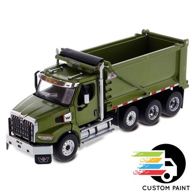 1:50 Western Star Tandem w/Pusher Axle & Ox Bodies Stampede Dump Opening Hood, Doors