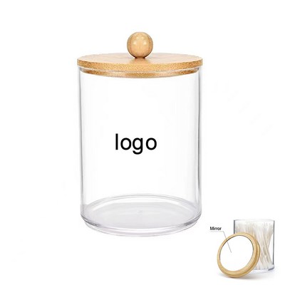 Plastic Storage Case with Bamboo Lid and Mirror