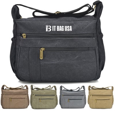 Light Weight Canvas Messenger CrossBody Bag for Women